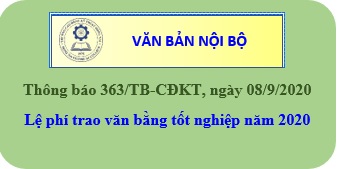 Lệ phí trao Văn bằng tốt nghiệp trình độ trung cấp, cao đẳng năm 2020